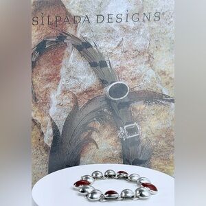 RESERVED Silpada Very Rare HTF🦄 Oval Sterling & Carnelian Cabochon Link Bracelet
